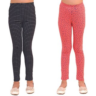 Kids Cave Legging For Girls (Multicolor Pack of 2)