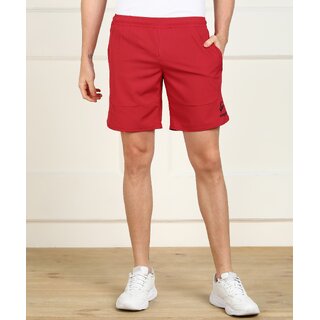                       Slagen Solid Men Red Sports Shorts                                              