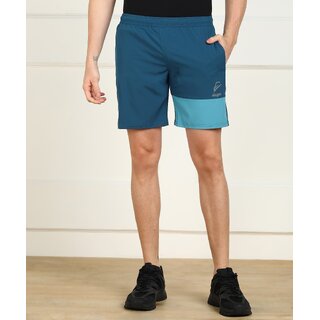                       Slagen Self Design Men Blue Sports Shorts                                              