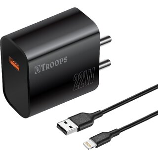 TP TROOPS Fast Charger Fusion IOS Charge 22W Mobile Charger With Smart System 1 Year Warranty TP-574 Black TP TROOPS Fast Charger Fusion IOS Charge 22W Mobile Charger With Smart System 1 Year Warranty TP-574 Black