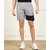 Slagen Self Design Men Grey Sports Shorts