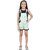 Kids Cave Dungaree For Girls Casual Floral Print Rayon (Light Green, Pack of 1)