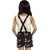 Kids Cave Dungaree For Girls Casual Animal Print Crepe (Black, Pack of 1)