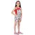 Kids Cave Dungaree For Girls Casual Self Design Rayon (White, Pack of 1)