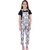 Kids Cave Dungaree For Girls Casual Geometric Print Rayon (Grey, Pack of 1)