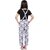 Kids Cave Dungaree For Girls Casual Geometric Print Rayon (Grey, Pack of 1)