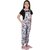 Kids Cave Dungaree For Girls Casual Geometric Print Rayon (Grey, Pack of 1)