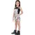 Kids Cave Dungaree For Girls Casual Self Design Rayon (White, Pack of 1)