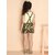 Kids Cave Dungaree For Girls Party Printed Crepe (Green, Pack of 1)