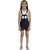 Kids Cave Dungaree For Girls Casual Printed Rayon (Blue, Pack of 1)