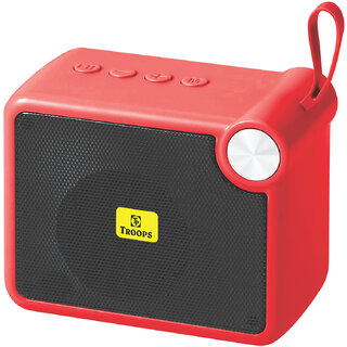                       TP TROOPS HIGH BASS SOUND SPLASHPROOF WOOFER FOR DEKSTOP WITH SD,AUX SLOT 48 W Bluetooth Speaker -Red-TP-3090-Red                                              