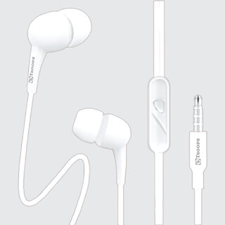                       TP TROOPS Wired in Ear Earphones with mic, 10 mm Driver, Powerful bass and Clear Sound, TP-7117  White                                              