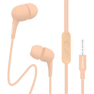                       TP TROOPS Wired in Ear Earphones with mic, 10 mm Driver, Powerful bass and Clear Sound, TP-7117 Brown                                              