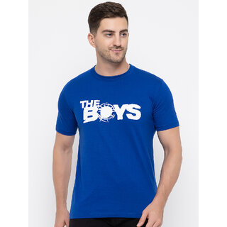 Modernity Reliable Blue Cotton Printed Round Neck T-Shirt For Men Modernity Reliable Blue Cotton Printed Round Neck T-Shirt For Men