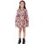 Kids Cave Indi Girls Above Knee Casual Dress (Multicolor, Full Sleeve)