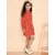 Kids Cave Indi Girls Midi/Knee Length Party Dress (Orange, Full Sleeve)
