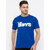 Modernity Reliable Blue Cotton Printed Round Neck T-Shirt For Men