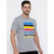 Modernity Reliable Grey Cotton Printed Round Neck T-Shirt For Men