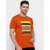 Modernity Reliable Orange Cotton Printed Round Neck T-Shirt For Men