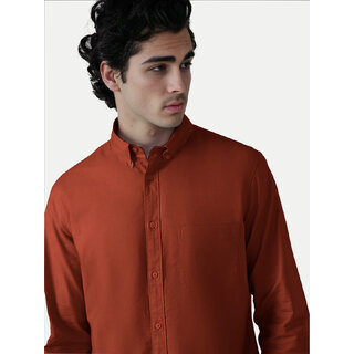                       Mens Dark Orange Oxford shirt                                              