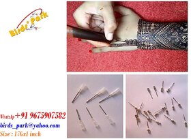 Henna Needle Plastic hub - 10 pcs - Best Needle Ever Used for Best Result for Heena Lovers Birds' Park