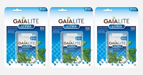 GAIA Lite Stevia Natural Sweetener, 100 Tablets - (Pack of 3) Sweetener (300 Tablets, Pack of 3)