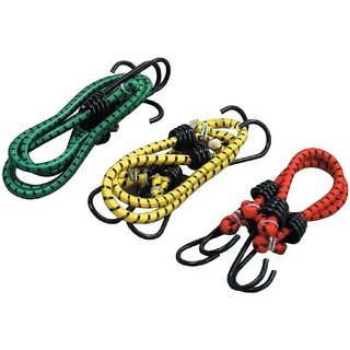 High Strength Elastic Bungee, Shock Cord Cables, Luggage Tying Rope with Hooks (3PC)