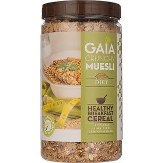 GAIA Crunchy Diet Muesli multi-grain, for a healthy, low-calorie breakfast. Plastic Bottle (1 kg)