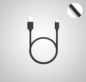 Twance T21B Braided Type C to USB Fast charging and data sync Cable,  Black Color,1.25 Meter