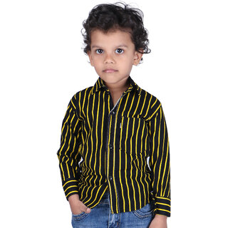                       Kid Kupboard Cotton Baby Boys Shirt, Black, Full-Sleeves, Collared Neck, 3-4 Years KIDS5559                                              