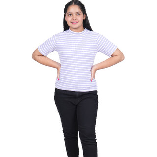                       Kid Kupboard Cotton Girls T-Shirt, Multicolor, Half-Sleeves, Crew Neck, 13-14 Years KIDS5578                                              