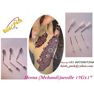                       Henna Needle Plastic hub 10 pcs -  Best Needle Ever Used for Best Result for Heena Lovers Birds' Park                                              