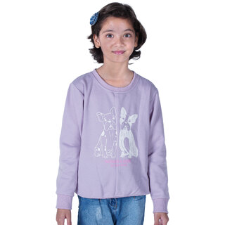                       Kid Kupboard Cotton Girls Sweatshirt, Purple, Full-Sleeves, Crew Neck, 8-9 Years KIDS5592                                              