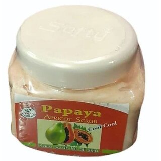                       PasCom Papaya Apricot Face Scrub for All Skin Type, (Pack of -2) Each 500 Gm                                              