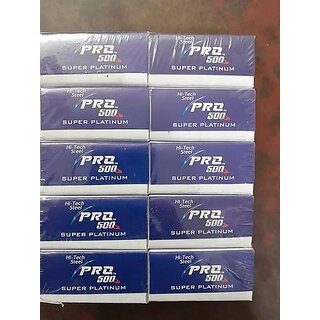                       Pro500 Super Platinum shaving Ultra Double Edge Safety Razor Blades with Triple Coated Edges Pack of 10 Box (EACH BOX 50                                              