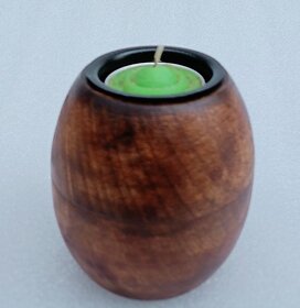 Onlinecraft Wooden Tea Light Holder Wooden 1 - Cup Tealight Holder Set (Brown, Pack Of 1)