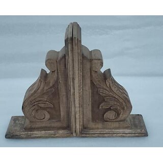                       Onlinecraft Book End Wooden Book End (Brown, Pack Of 1)                                              