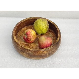                       Onlinecraft Wooden Serving Bowl Ch7313 (Pack Of 1, Brown)                                              