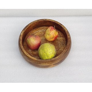                       Onlinecraft Wooden Serving Bowl Ch7312 (Pack Of 1, Brown)                                              