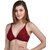 Zourt Poly Cotton B Cup Front Open Bra Set of 2 Maroon-White