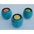 Onlinecraft Wooden Tealight Holder Wooden 3 - Cup Tealight Holder Set (Blue, Pack Of 4)