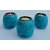 Onlinecraft Wooden Tealight Holder Wooden 3 - Cup Tealight Holder Set (Blue, Pack Of 4)