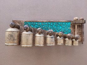 Onlinecraft Iron, Wooden Decorative Bell (Pack Of 1)