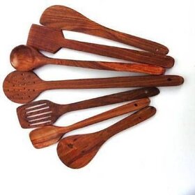 Onlinecraft (Ch2914 ) Soopen Set Kitchen Tool Set (Brown, Cooking Spoon, Spatula)