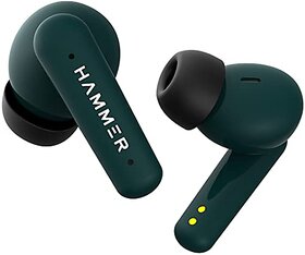HAMMER Airflow Plus TWS Earbuds with Bluetooth 5.1 Smart Touch Control Type-C Charging IPX4 Rated SweatProof Stereo Sound Upto 23 Hours Playback Noise Isolation (Emerald Green)