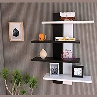 H525 Wooden Wall Shelf Wooden Wall Shelf (Number Of Shelves - 4, Black, White) H525 Wooden Wall Shelf Wooden Wall Shelf (Number Of Shelves - 4, Black, White)
