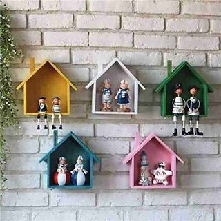                       Wooden Wall Shelf (Number Of Shelves - 1, Multicolor)                                              