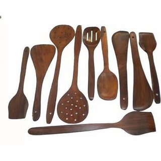 Onlinecraft Wooden Spoon Kitchen Tool Set (Brown, Spatula)