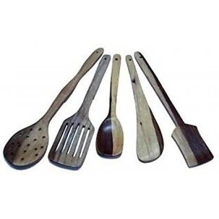                       Onlinecraft Ch2912 Kitchen Tool Set (Brown, Cooking Spoon, Spatula)                                              