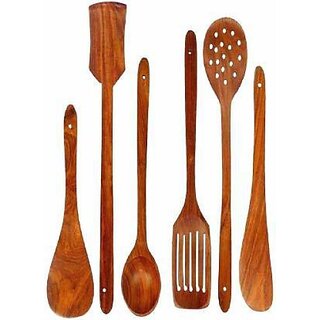                       Onlinecraft Ch2807 Kitchen Tool Set (Brown, Cooking Spoon, Ladle, Spatula, Skimmer)                                              